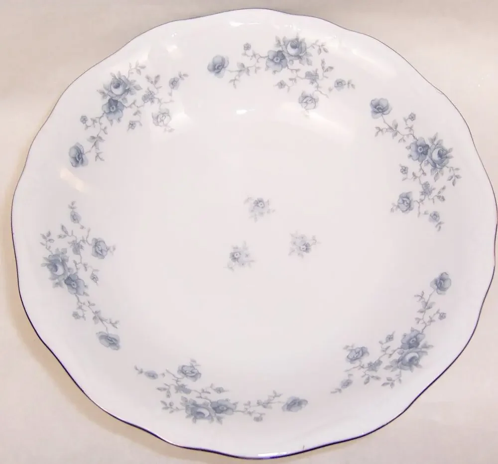 Vintage Johann Haviland Blue Garland Bavarian Porcelain Coupe Soup Bowl 7.5 Inch
